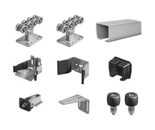 Alutech комплект с неоцинкованной шиной SG.01.002.А 8 метров и стальными роликами для ворот до 450кг фото