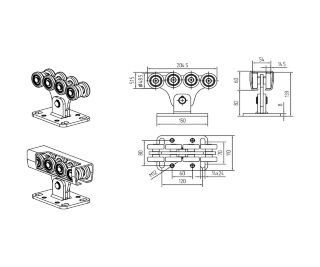 Alutech комплект с неоцинкованной шиной SG.01.002.А 8 метров и стальными роликами для ворот до 450кг фото